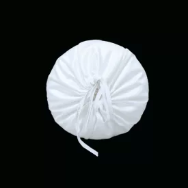   Hengerpárnahuzat fehér szatén zsinóros 15x40 cm-es párnára 